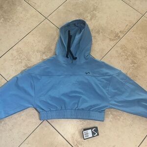 TLF Ease Cropped Hoodie with open back slit